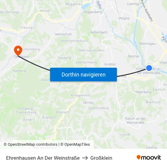Ehrenhausen An Der Weinstraße to Großklein map