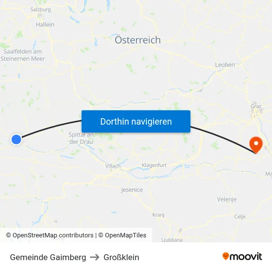 Gemeinde Gaimberg to Großklein map