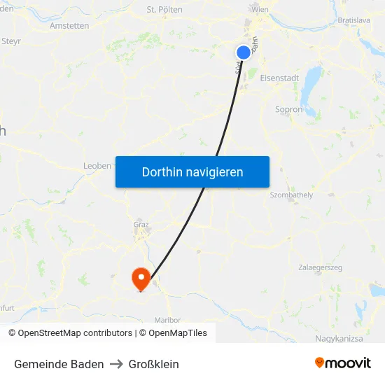 Gemeinde Baden to Großklein map