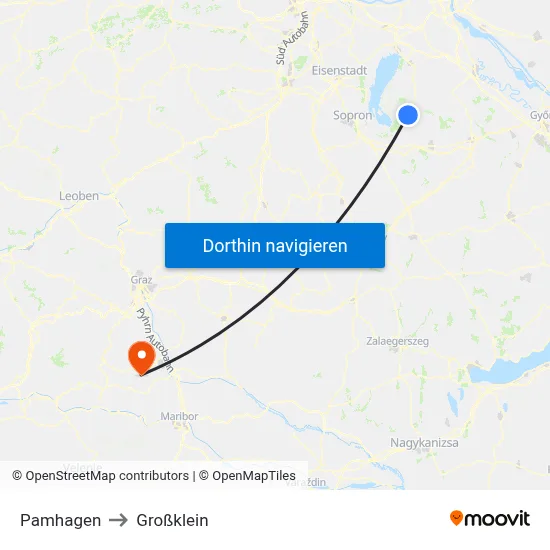 Pamhagen to Großklein map