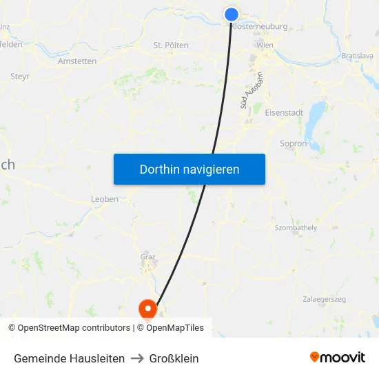 Gemeinde Hausleiten to Großklein map