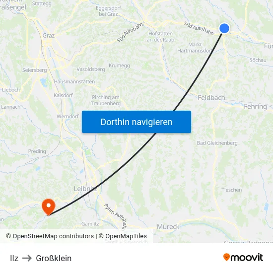 Ilz to Großklein map