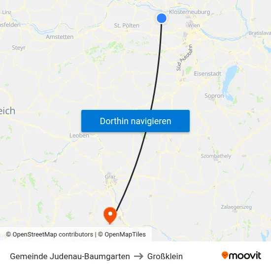 Gemeinde Judenau-Baumgarten to Großklein map
