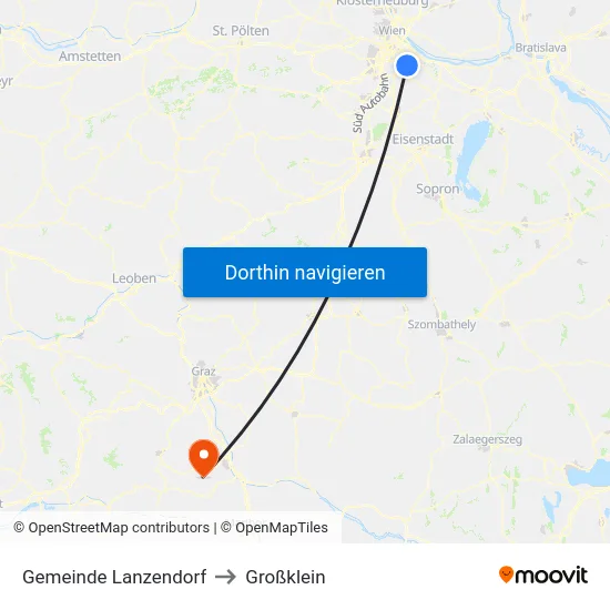 Gemeinde Lanzendorf to Großklein map