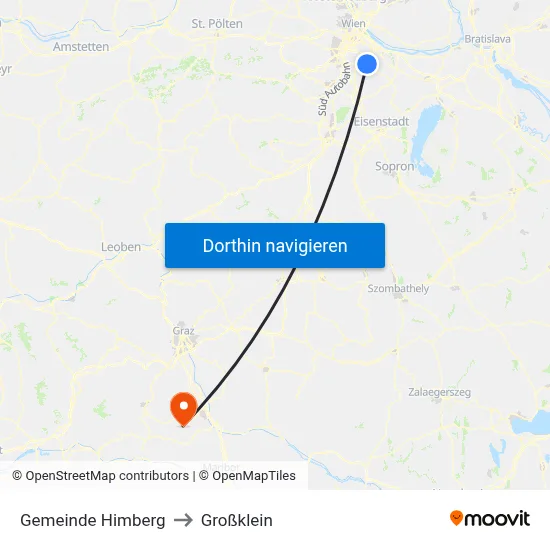 Gemeinde Himberg to Großklein map