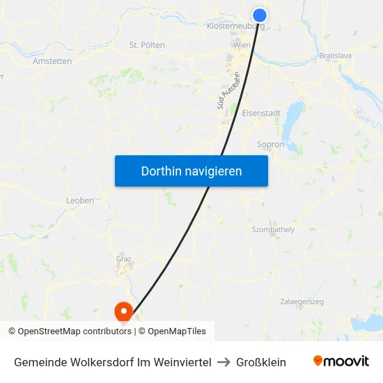 Gemeinde Wolkersdorf Im Weinviertel to Großklein map