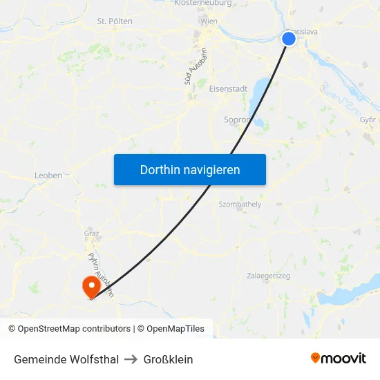 Gemeinde Wolfsthal to Großklein map
