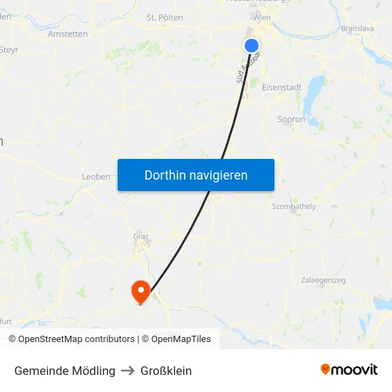 Gemeinde Mödling to Großklein map