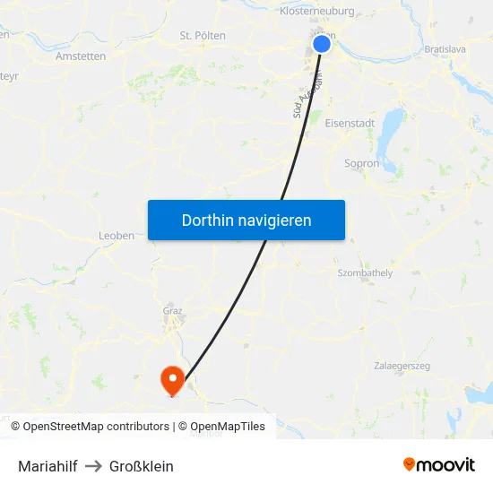 Mariahilf to Großklein map