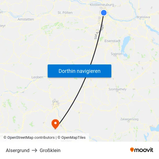 Alsergrund to Großklein map