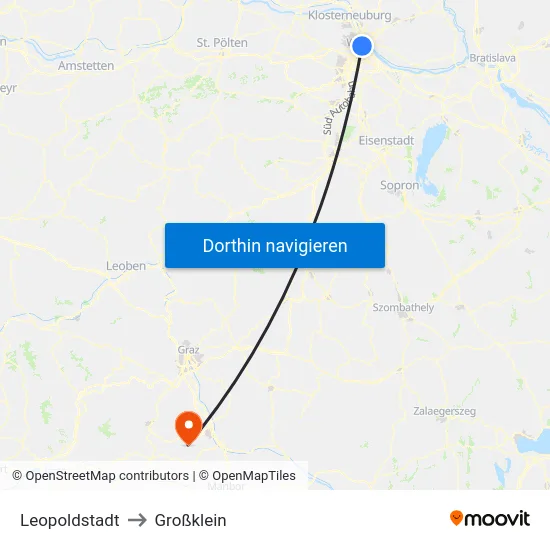 Leopoldstadt to Großklein map