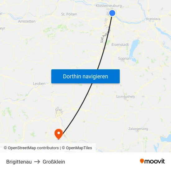 Brigittenau to Großklein map