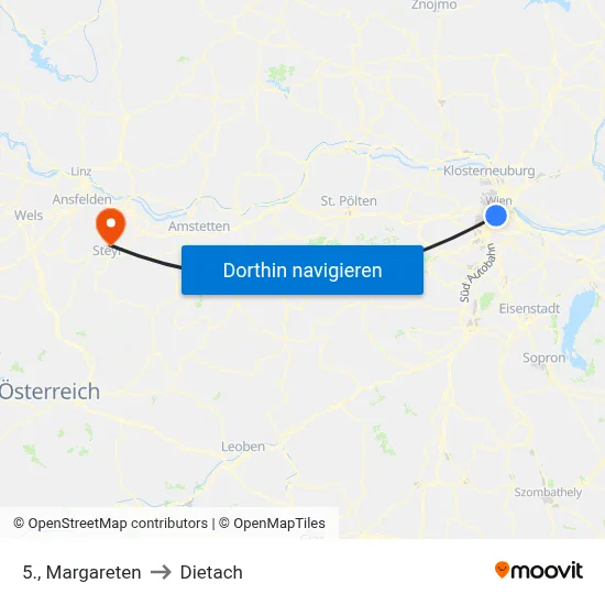 5., Margareten to Dietach map