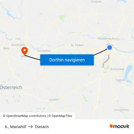 6., Mariahilf to Dietach map