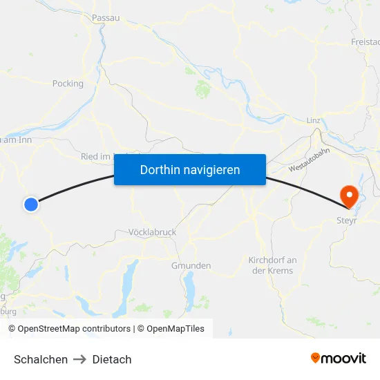 Schalchen to Dietach map