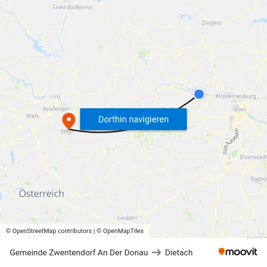Gemeinde Zwentendorf An Der Donau to Dietach map