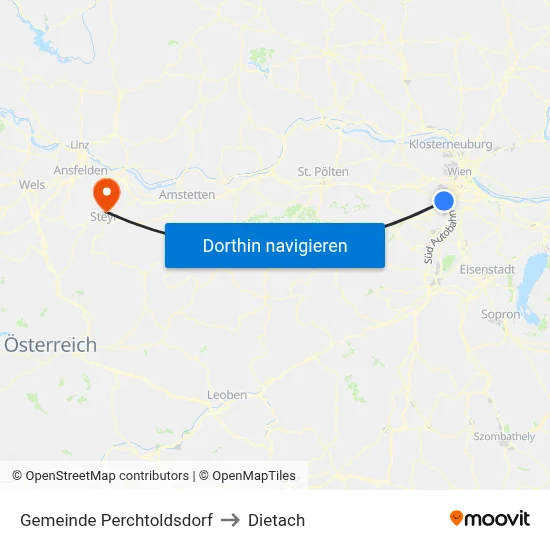 Gemeinde Perchtoldsdorf to Dietach map