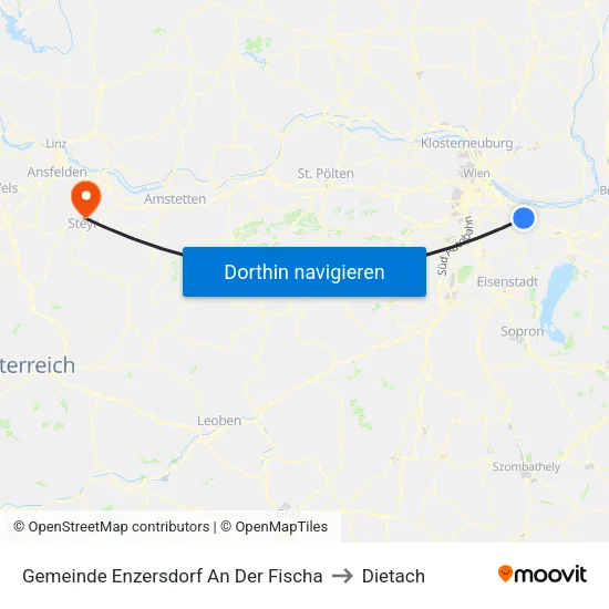 Gemeinde Enzersdorf An Der Fischa to Dietach map