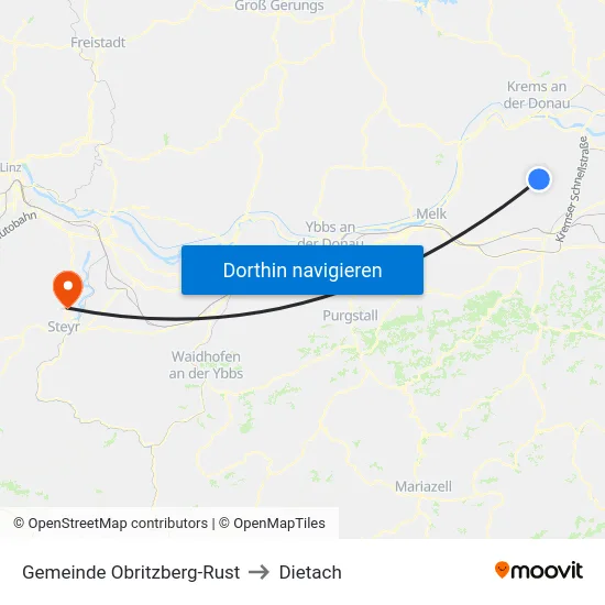 Gemeinde Obritzberg-Rust to Dietach map