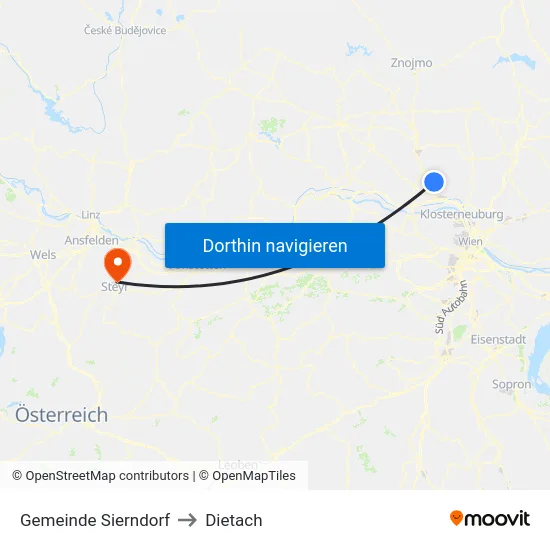 Gemeinde Sierndorf to Dietach map