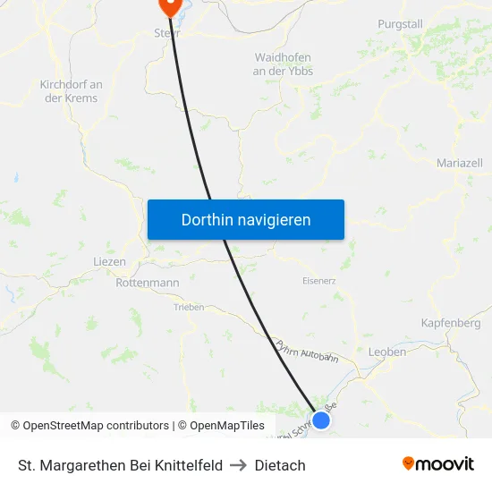 St. Margarethen Bei Knittelfeld to Dietach map