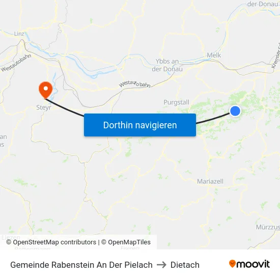 Gemeinde Rabenstein An Der Pielach to Dietach map