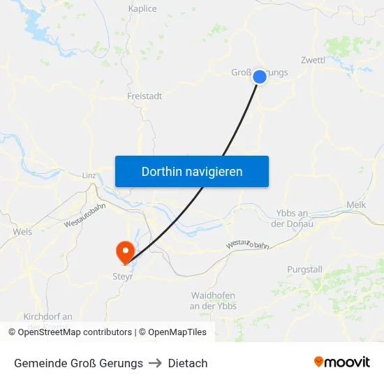 Gemeinde Groß Gerungs to Dietach map