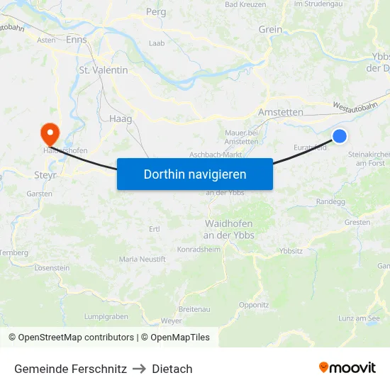 Gemeinde Ferschnitz to Dietach map
