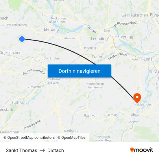 Sankt Thomas to Dietach map