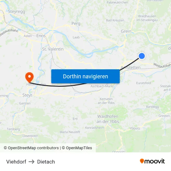 Viehdorf to Dietach map