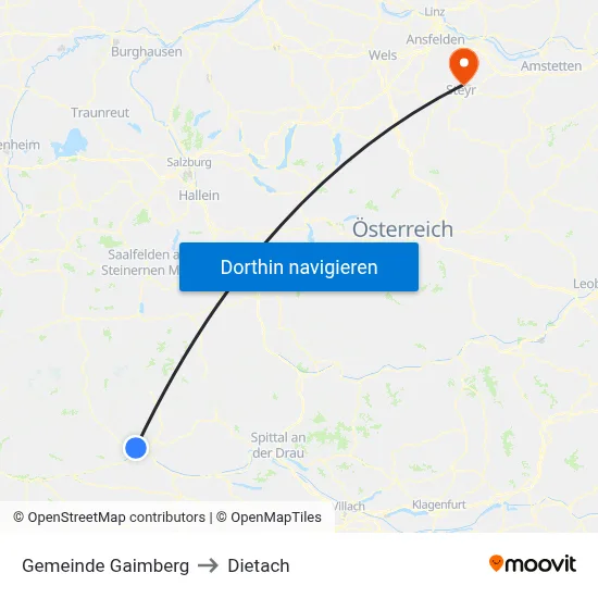 Gemeinde Gaimberg to Dietach map