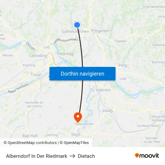 Alberndorf In Der Riedmark to Dietach map
