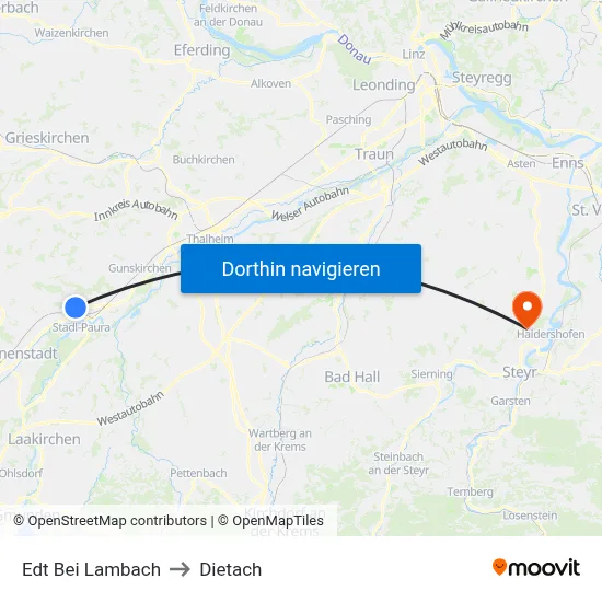 Edt Bei Lambach to Dietach map