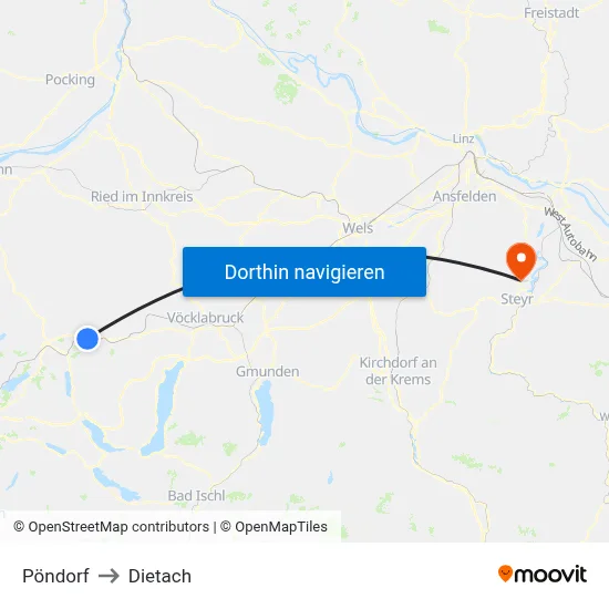 Pöndorf to Dietach map