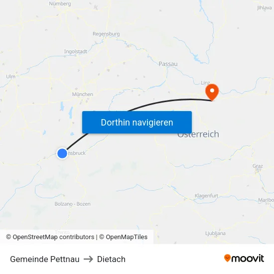 Gemeinde Pettnau to Dietach map
