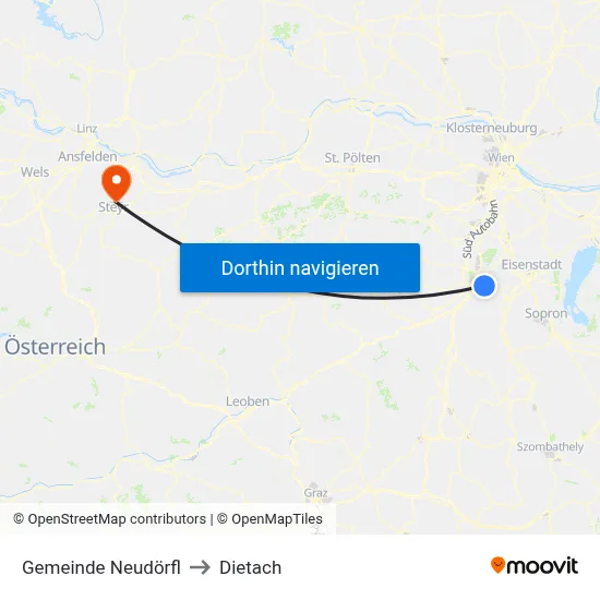 Gemeinde Neudörfl to Dietach map
