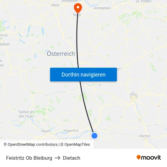 Feistritz Ob Bleiburg to Dietach map
