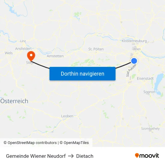 Gemeinde Wiener Neudorf to Dietach map