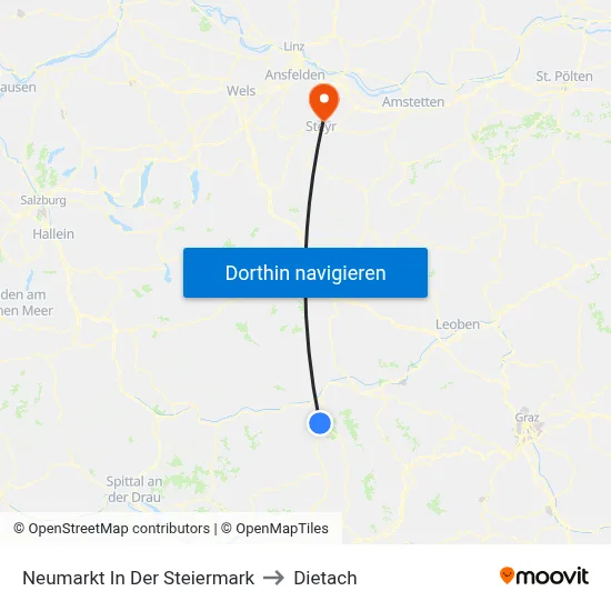 Neumarkt In Der Steiermark to Dietach map
