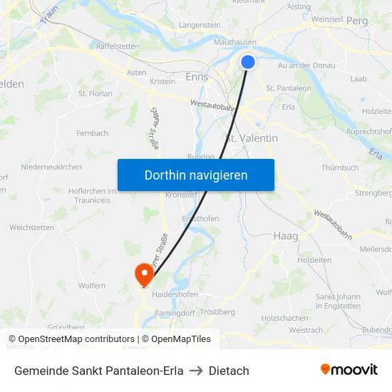 Gemeinde Sankt Pantaleon-Erla to Dietach map