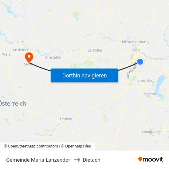 Gemeinde Maria-Lanzendorf to Dietach map