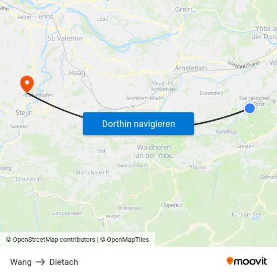 Wang to Dietach map