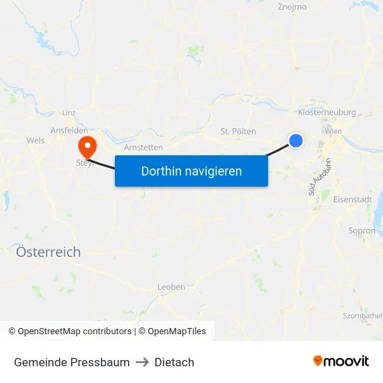 Gemeinde Pressbaum to Dietach map