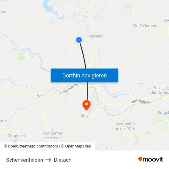 Schenkenfelden to Dietach map