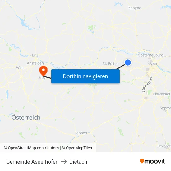 Gemeinde Asperhofen to Dietach map