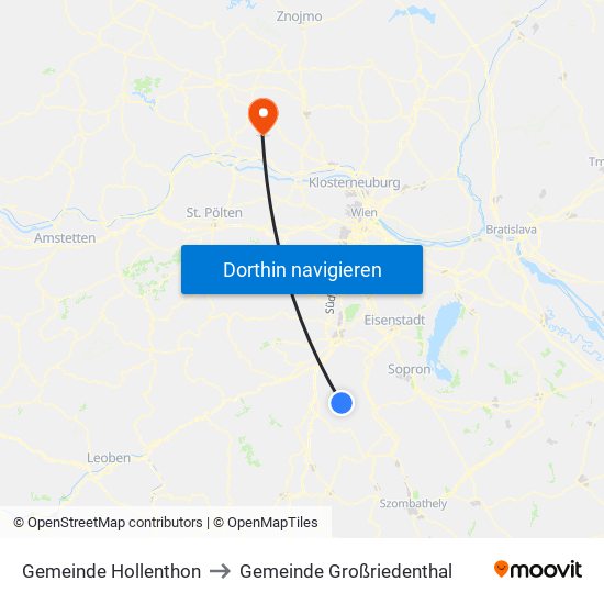 Gemeinde Hollenthon to Gemeinde Großriedenthal map