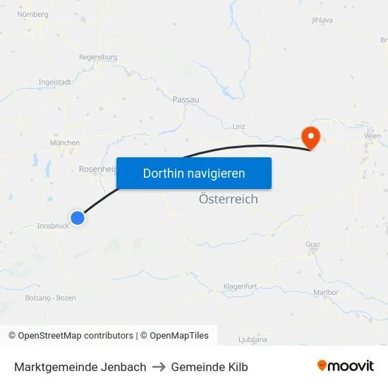 Marktgemeinde Jenbach to Gemeinde Kilb map