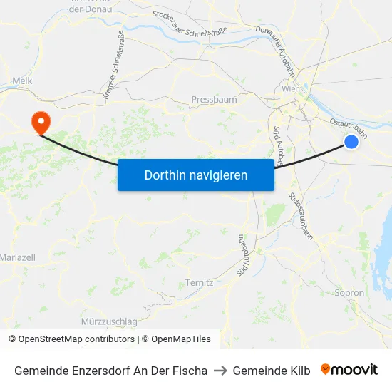 Gemeinde Enzersdorf An Der Fischa to Gemeinde Kilb map