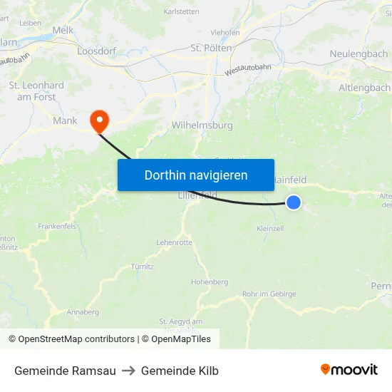 Gemeinde Ramsau to Gemeinde Kilb map