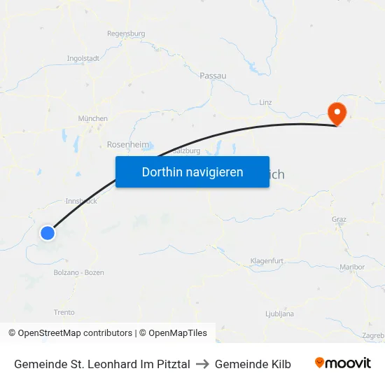 Gemeinde St. Leonhard Im Pitztal to Gemeinde Kilb map